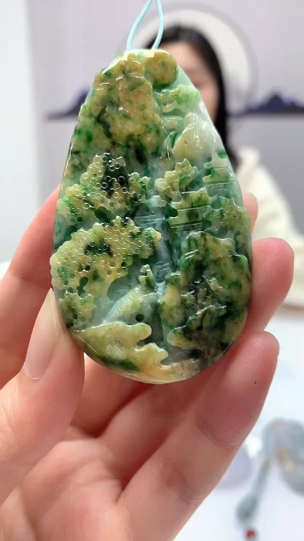 【闪购商品】定制翡翠未镶嵌0405zm-毛货挂件9山水