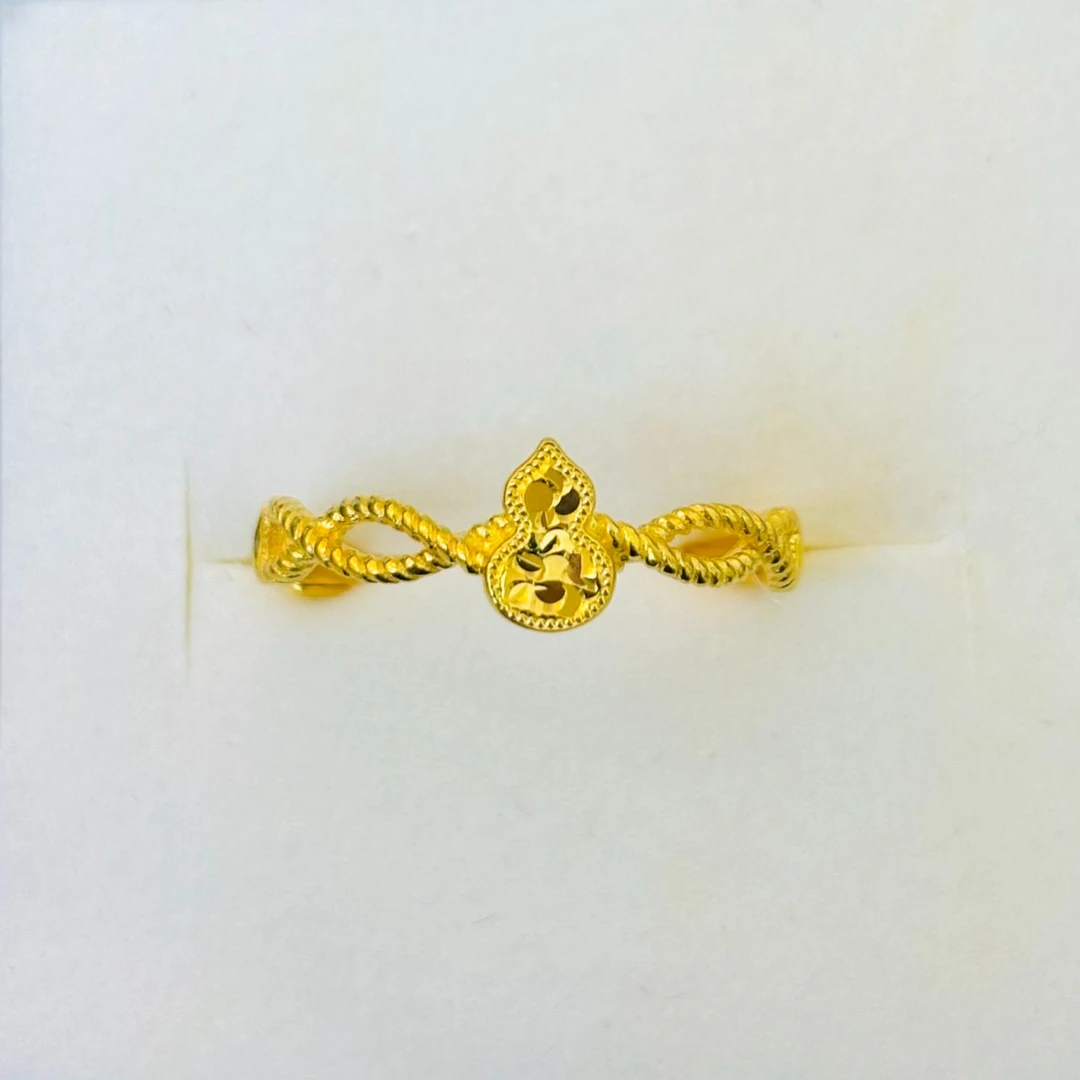 SUNFEEL/赛菲尔足金999葫芦戒指黄金实心精美送女友佳品
