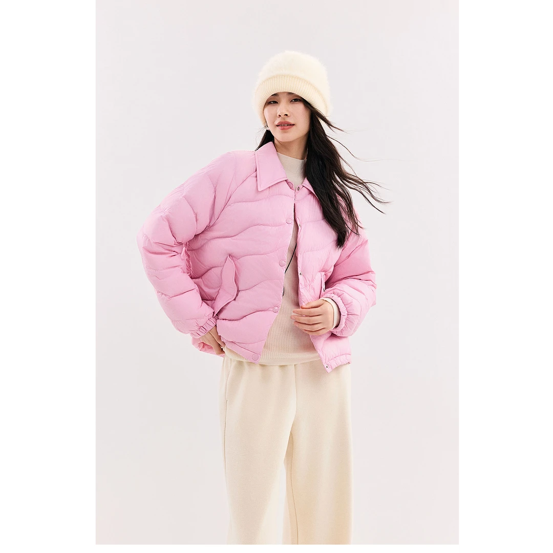 初棉【棱镜粉90白鹅绒】无重力 ！翻领超轻薄软百搭羽绒服346615018