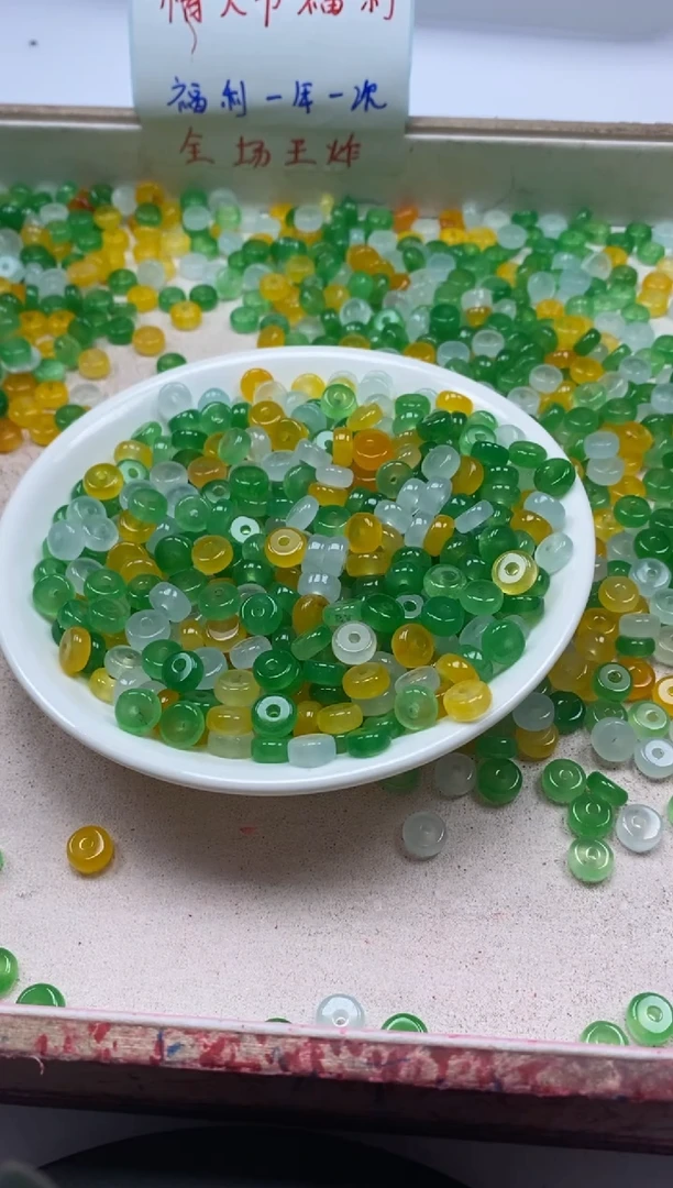 【闪购商品】玛瑙/玉髓颈饰未镶嵌w2401冰三彩算盘8*4mm*40颗