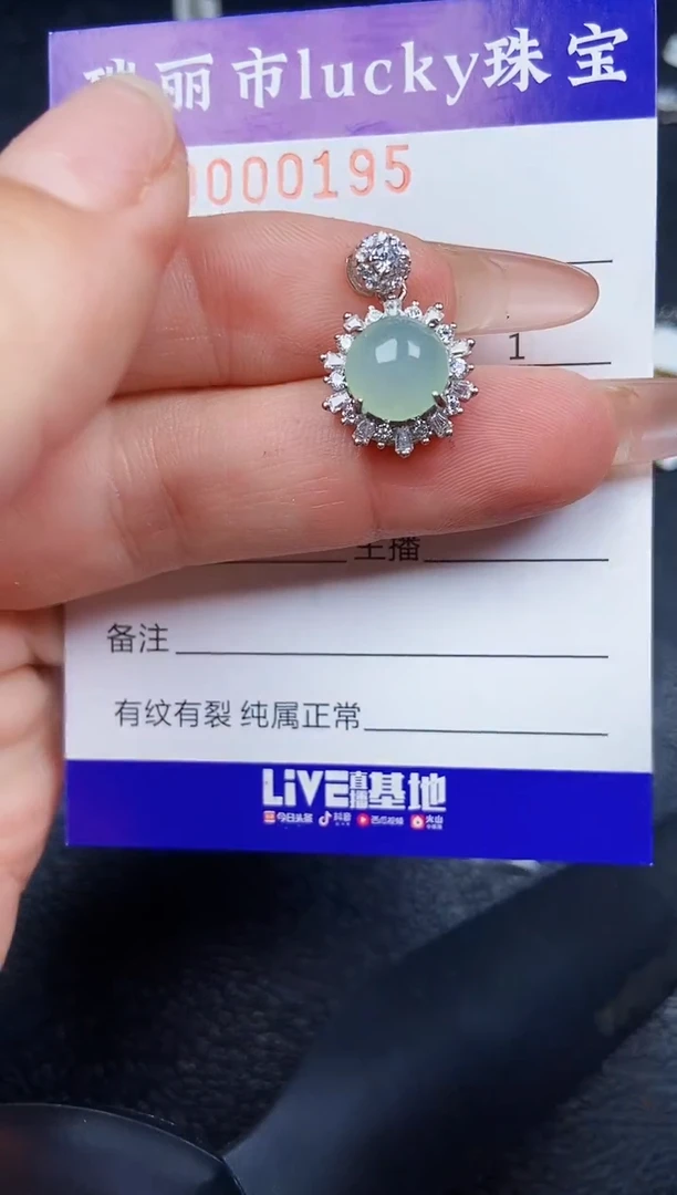 翡翠银S925镶嵌颈饰0195