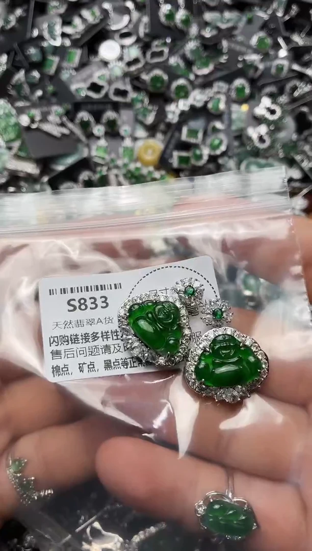 翡翠未镶嵌颈饰S833多样性发其一