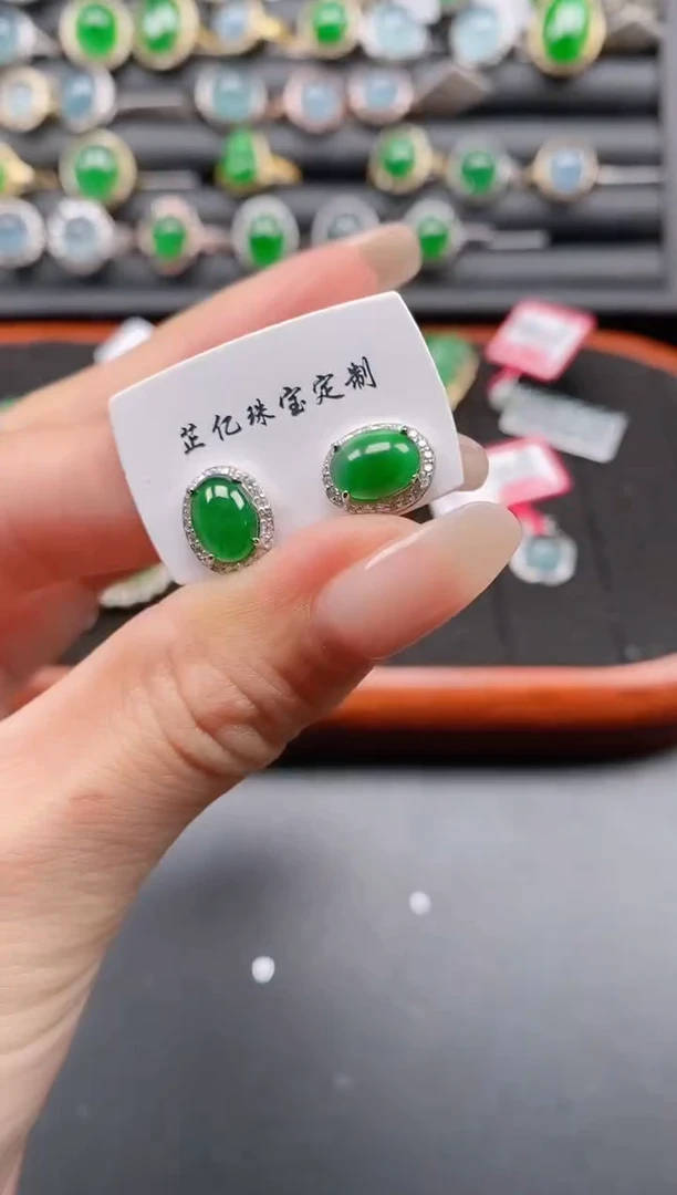 银S925镶嵌戒指翡翠111