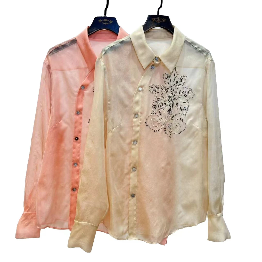 【公主高定】真丝刺绣薄款上衣241030