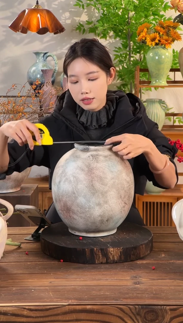 复古红棕-中号月亮罐