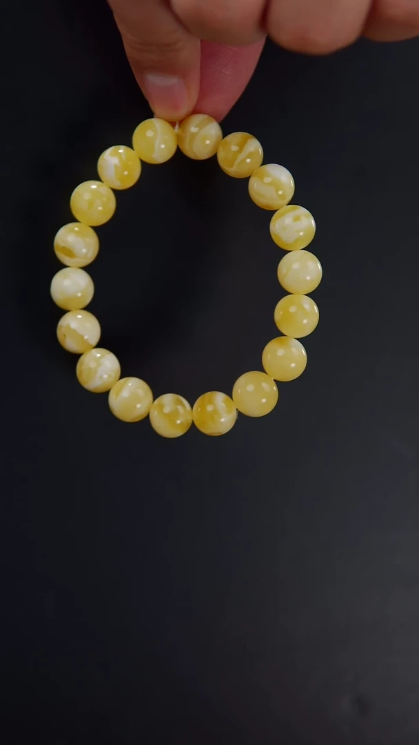 【闪购商品】蜜蜡手链未镶嵌俄料骨花圆珠手串14.19