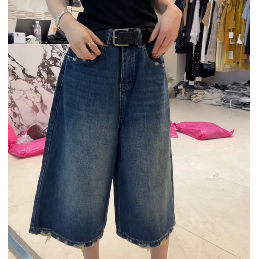 香香老板娘定制七分裤高腰牛仔裤#0832