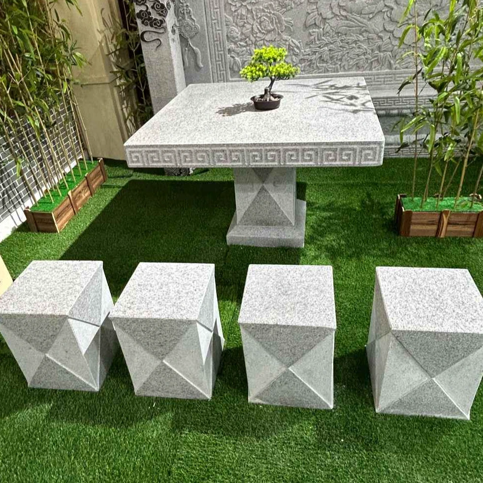 石桌石凳天然花岗岩户外庭院花园别墅石雕摆件
