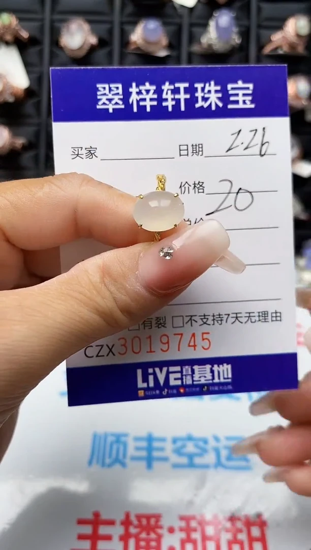 【闪购商品】翡翠戒指银S925镶嵌9745
