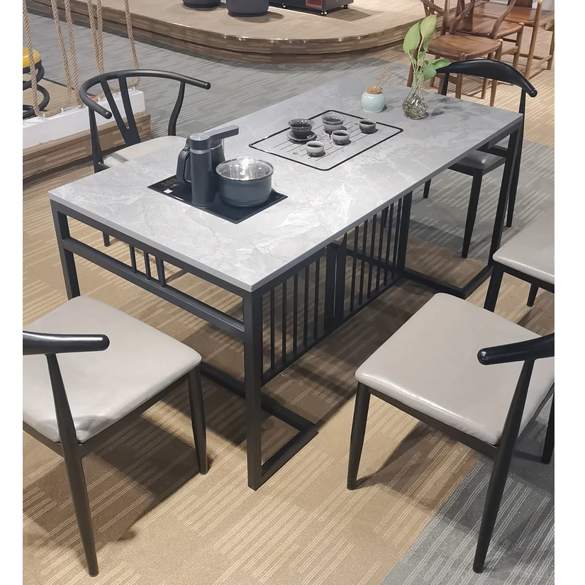 金鸾岩板功夫泡茶茶台现代简约办公室大板泡茶桌一体轻奢茶桌椅