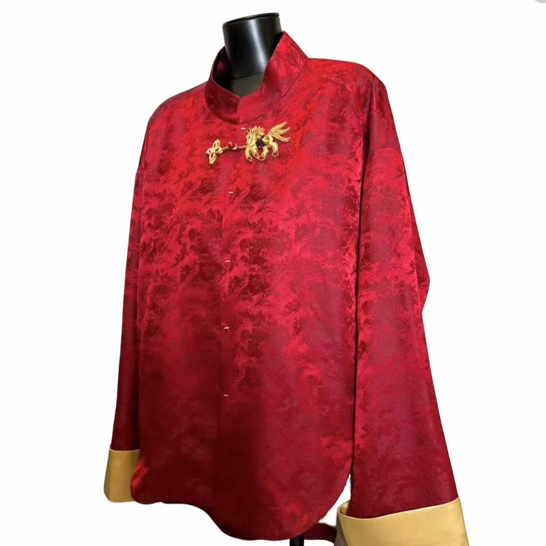 【金马贺春】香云纱桑蚕丝新中式女士复古提花时尚小马新年战袍外套