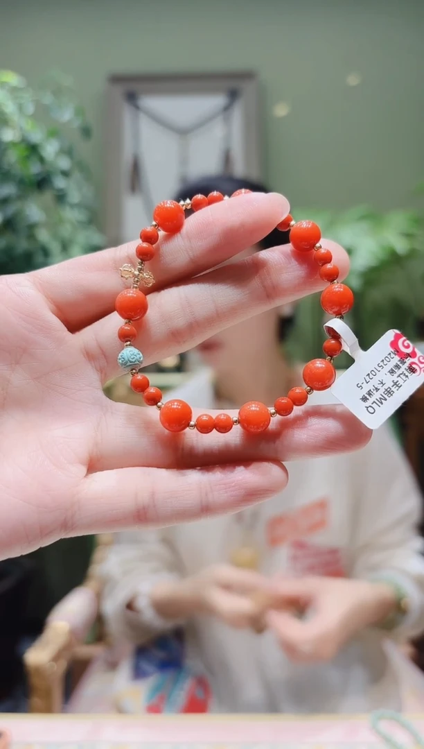 银S925镶嵌手串南红玛瑙南红手串MLQ1027-5多样性发货