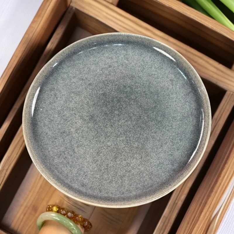 269 窑变异形灰色大盘