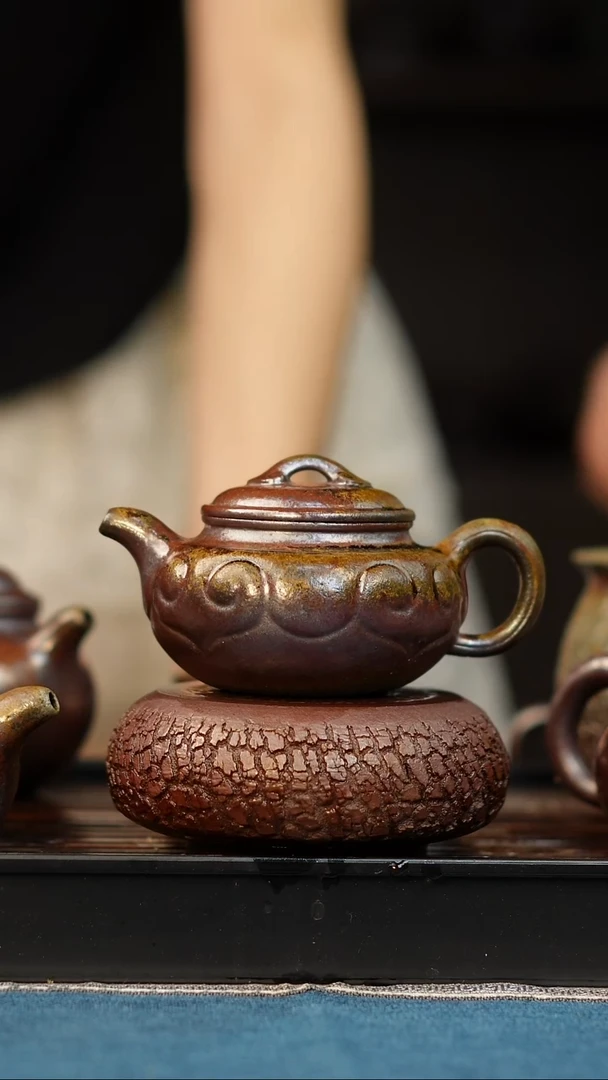 茶壶紫砂柴烧紫砂 天青如意仿古