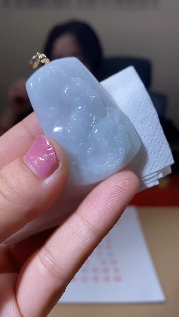 【闪购商品】翡翠颈饰未镶嵌天然A货翡翠观音菩萨吊坠