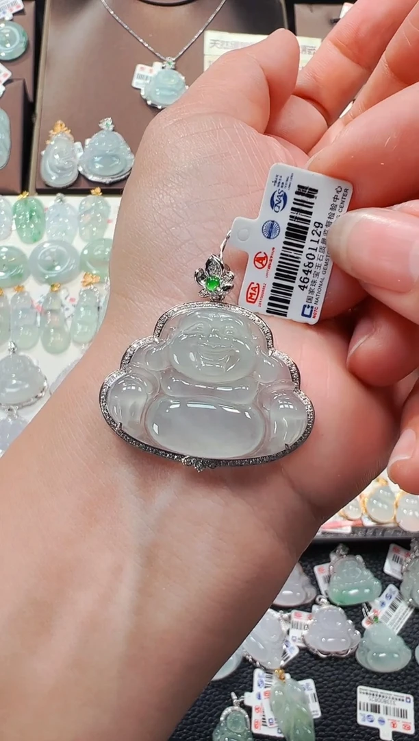 【闪购商品】翡翠吊坠(不含链)18K金镶嵌佛公吊坠129