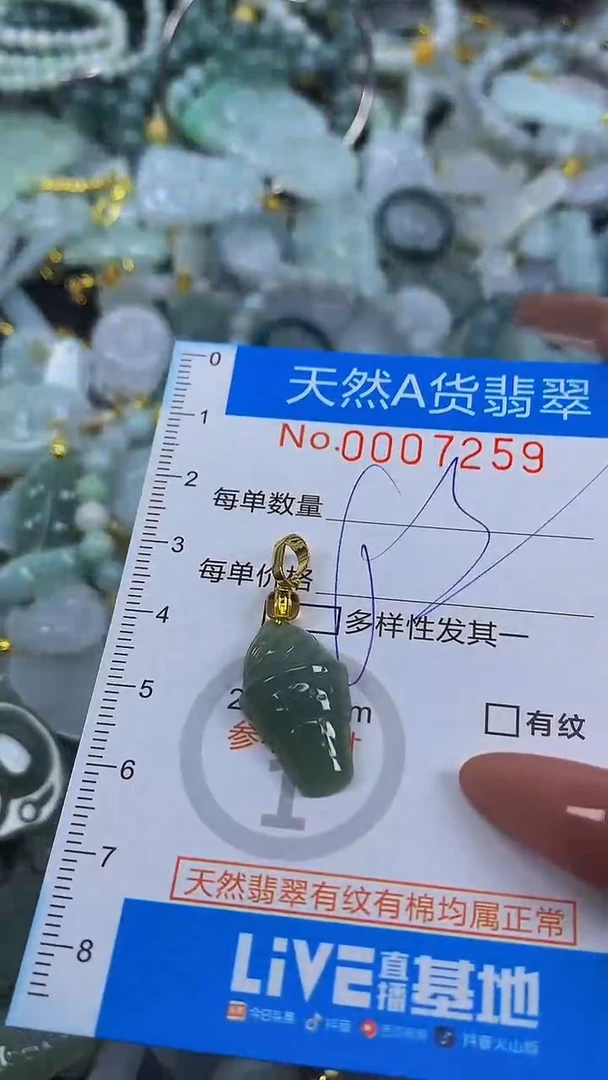 颈饰未镶嵌翡翠净货挂件-7259