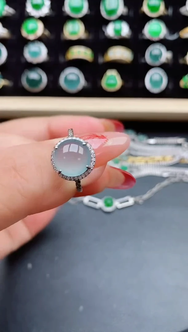 【闪购商品】翡翠戒指银S925镶嵌5080
