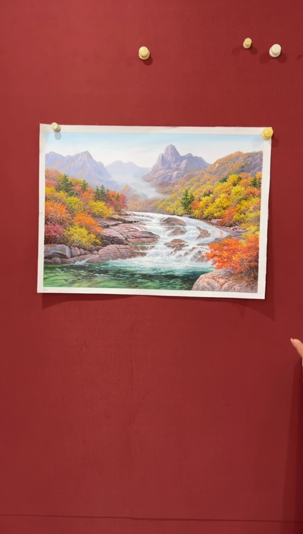 油画【原创·保真·带证书】朝鲜画家纯手绘油画作品--顺丰包邮--