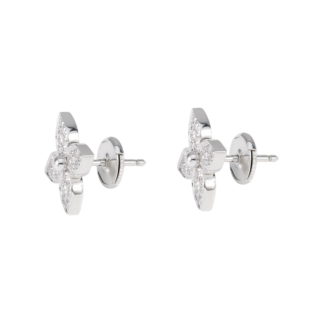 镀k金 925银针【幻银星花】CNC精工 尖花时尚气质耳钉  1110