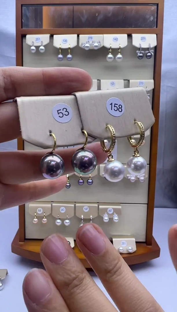 未镶嵌耳饰淡水珍珠53+158