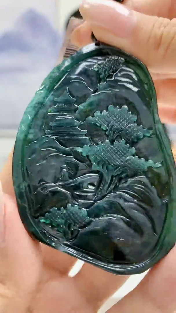 未镶嵌定制翡翠5153xx-毛货挂件44