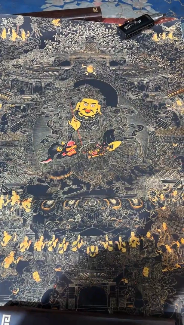 卷轴画龙妹的唐卡tk16