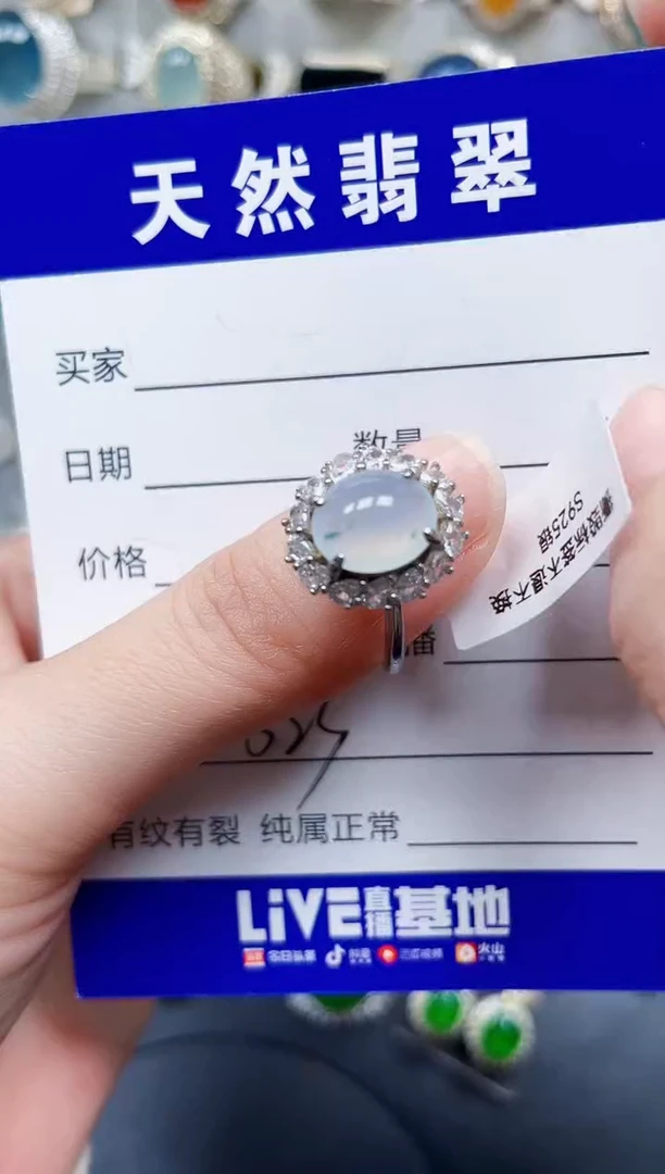 银S925镶嵌翡翠耳饰623