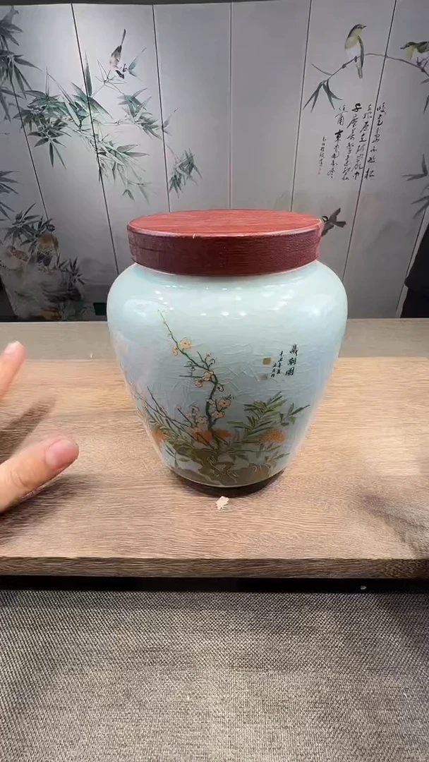 @微光茶器岁朝图茶叶罐G1083