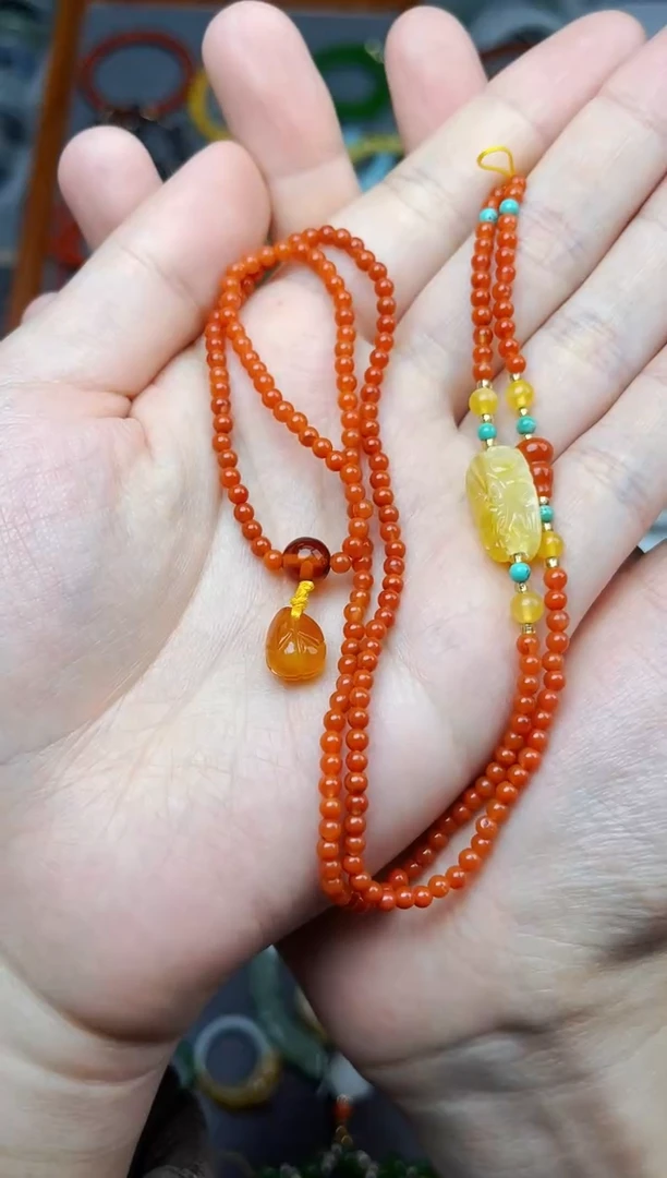 未镶嵌颈饰南红玛瑙万能链06