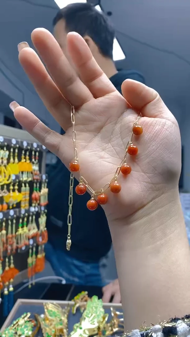 【闪购商品】翡翠耳饰合金0172翡翠锁骨链