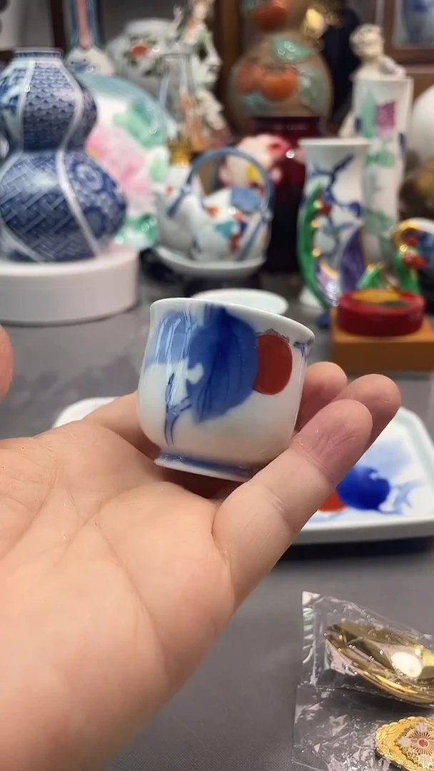 瓷片老*男深川柿子杯