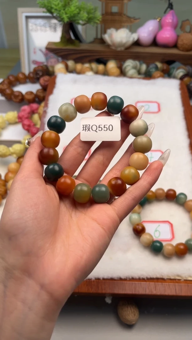 【闪购商品】菩提根/象牙果手串瑕Q550苹果珠13mm一串