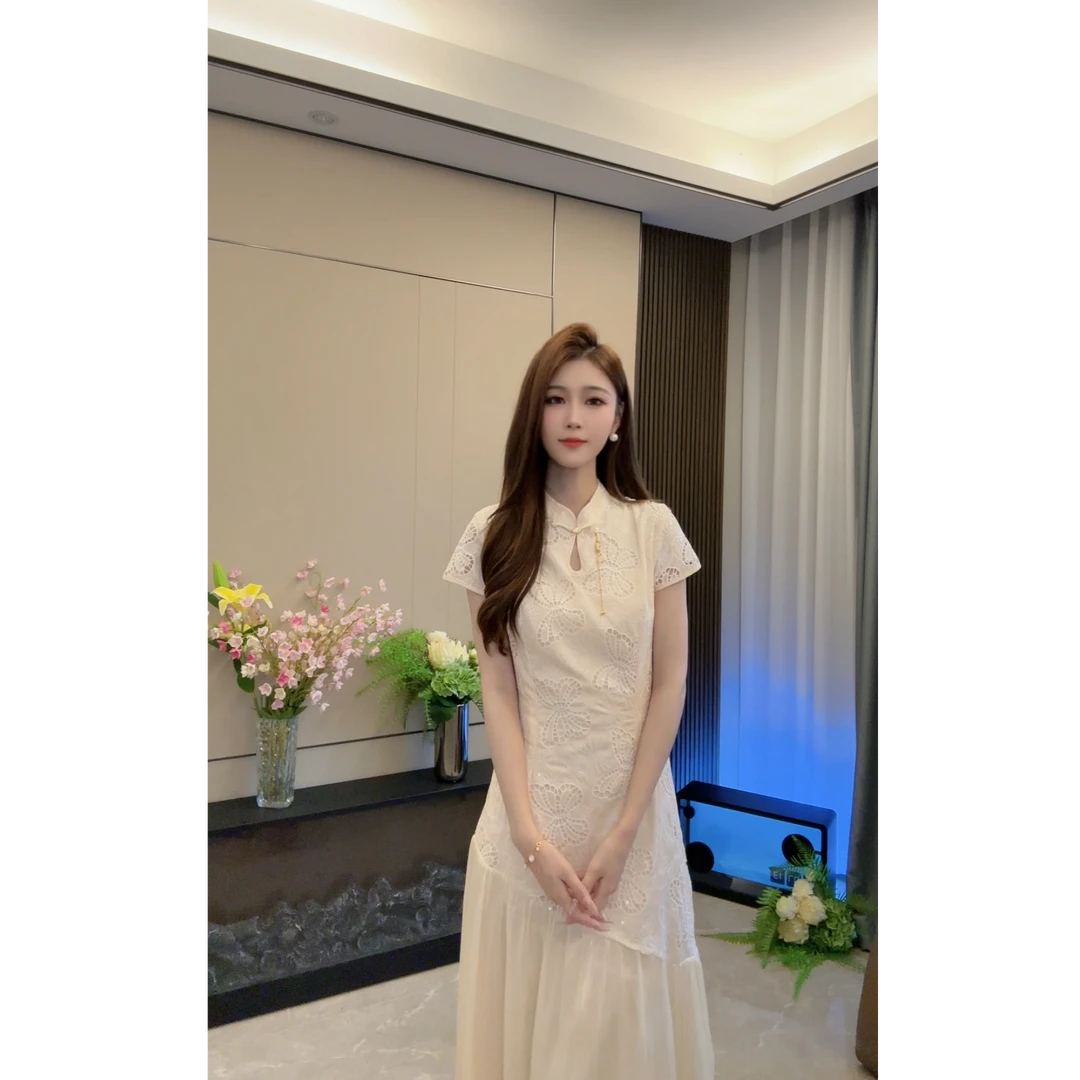 LSS55143  国风新中式蝴蝶镂空连衣裙  030