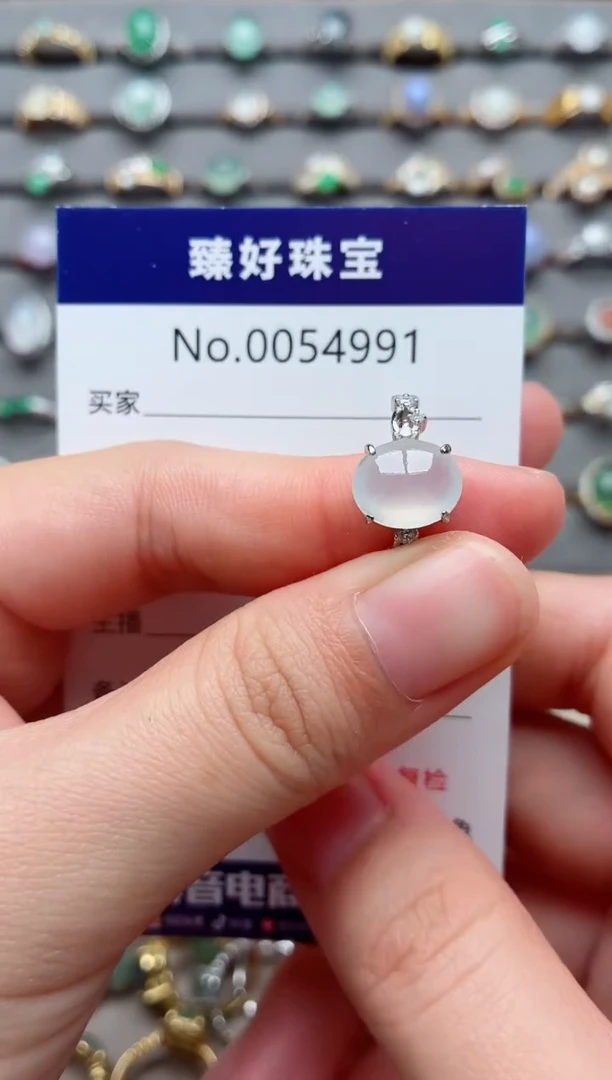 银S925镶嵌戒指翡翠1