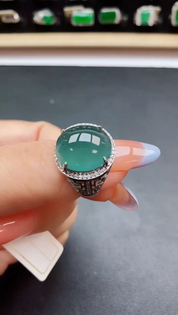 翡翠戒指银S925镶嵌321321