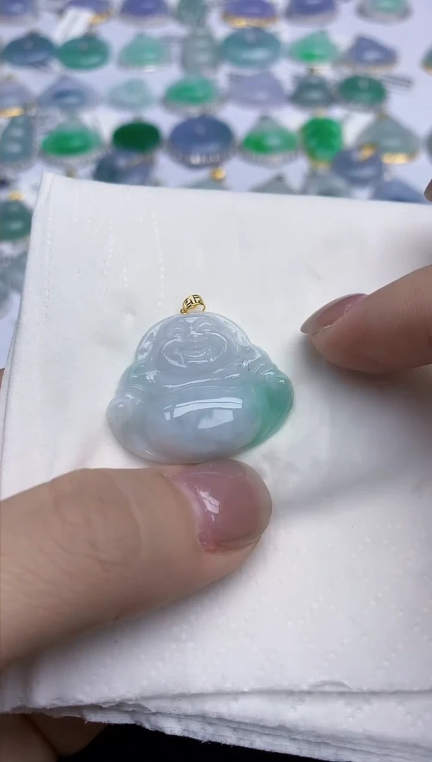 【闪购商品】翡翠颈饰18K金镶嵌天然翡翠A货