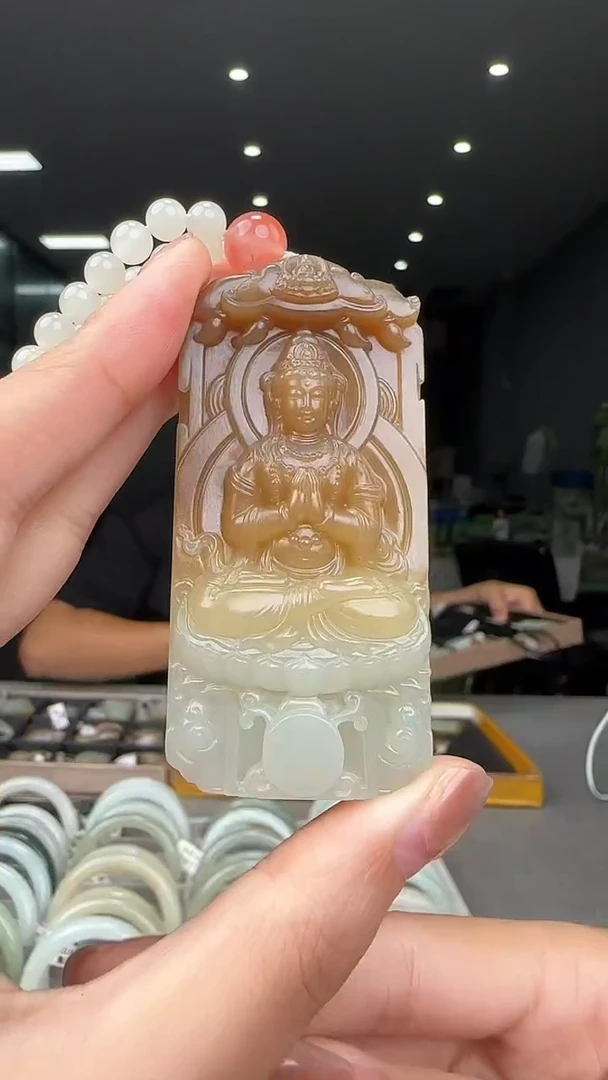 颈饰未镶嵌和田玉二*观音