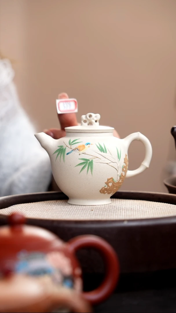 【闪购商品】紫砂茶壶白玉段秋水竹节太湖石