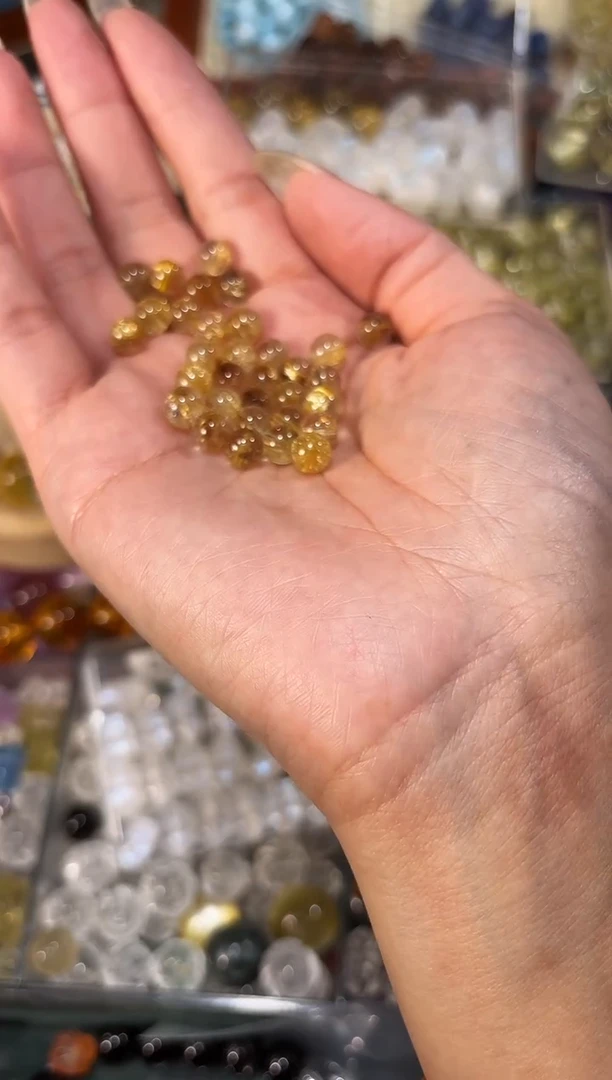 【闪购商品】水晶手串未镶嵌R88金发隔珠卡6发2颗