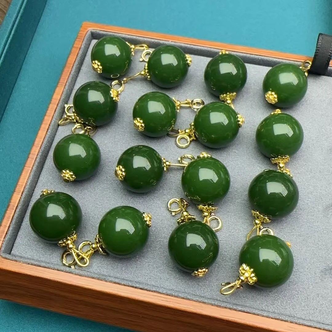 A84和田玉碧玉单珠吊坠赠链