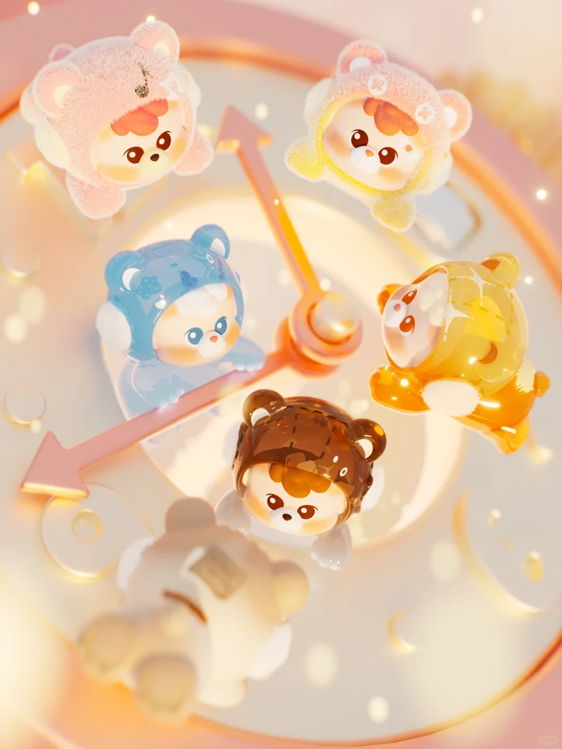 【拆盒】diudiu Baby24小时贴贴小熊系列潮玩mini盲盒
