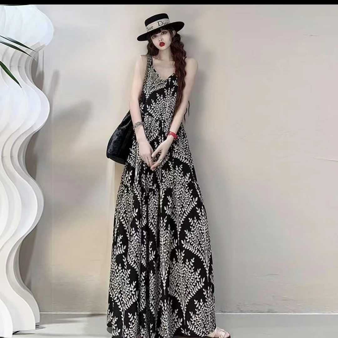 猫猫加长女裤高个子波西米亚连体阔腿裙裤AW8859