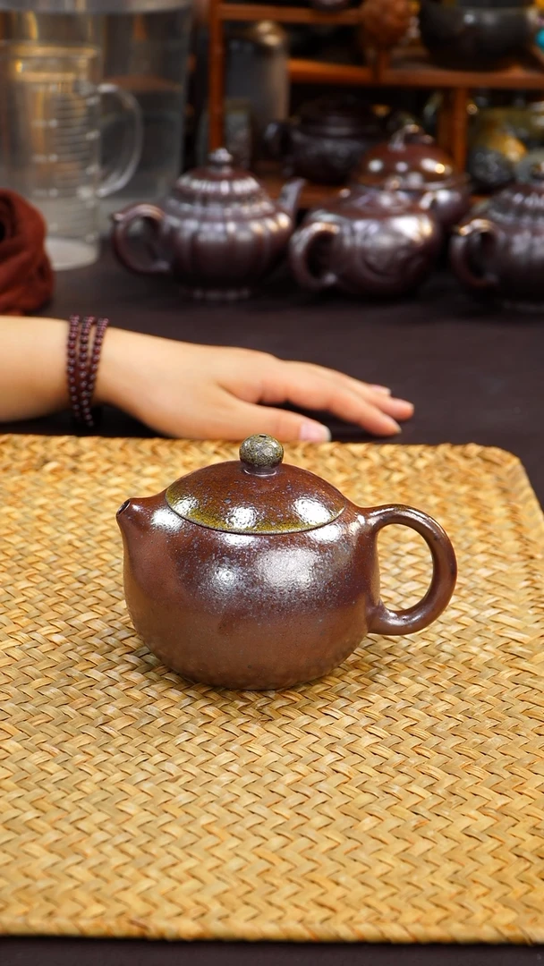 茶壶紫砂纯自然紫砂柴烧