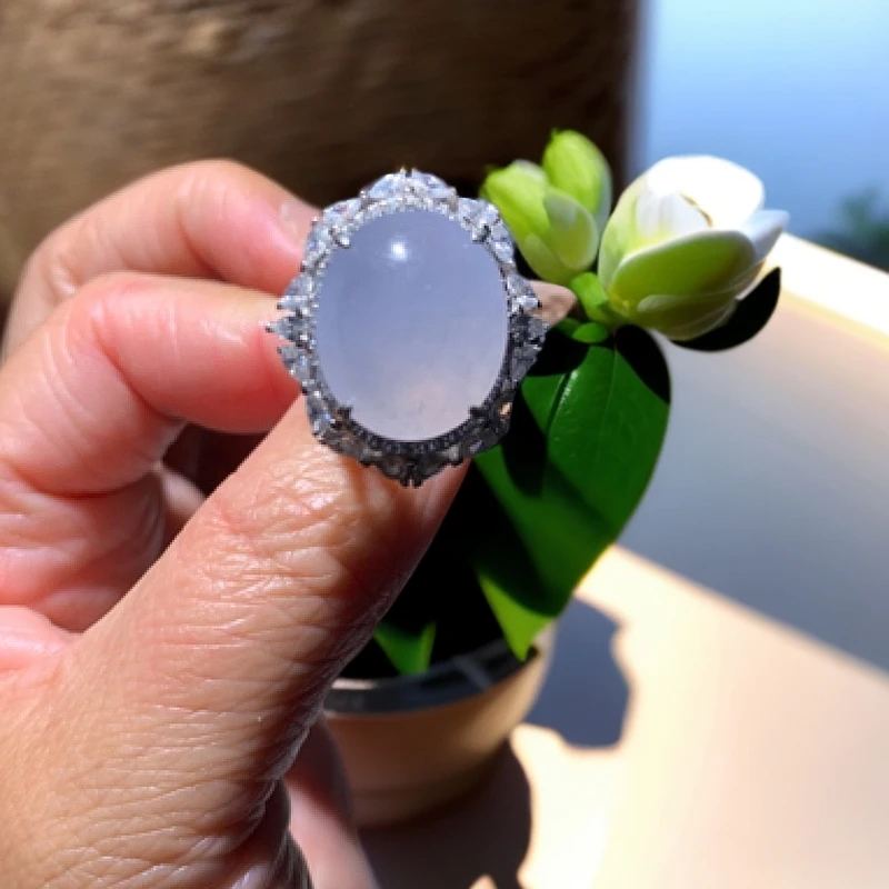 纯天然缅甸A货翡翠梦幻星空紫吊坠戒指两用款精致