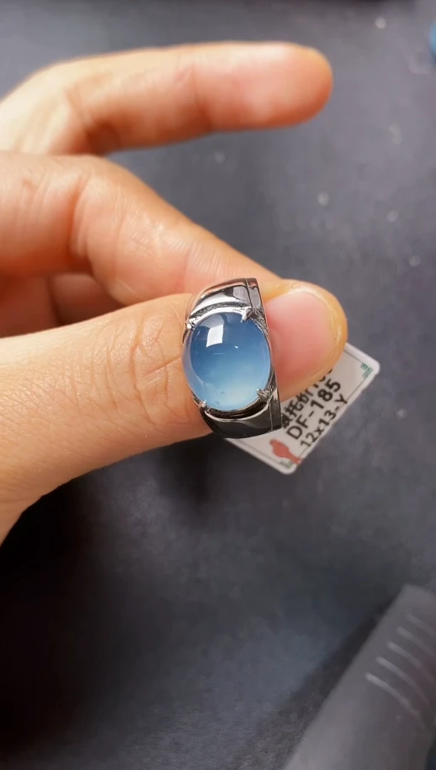 银S925镶嵌戒指翡翠22222