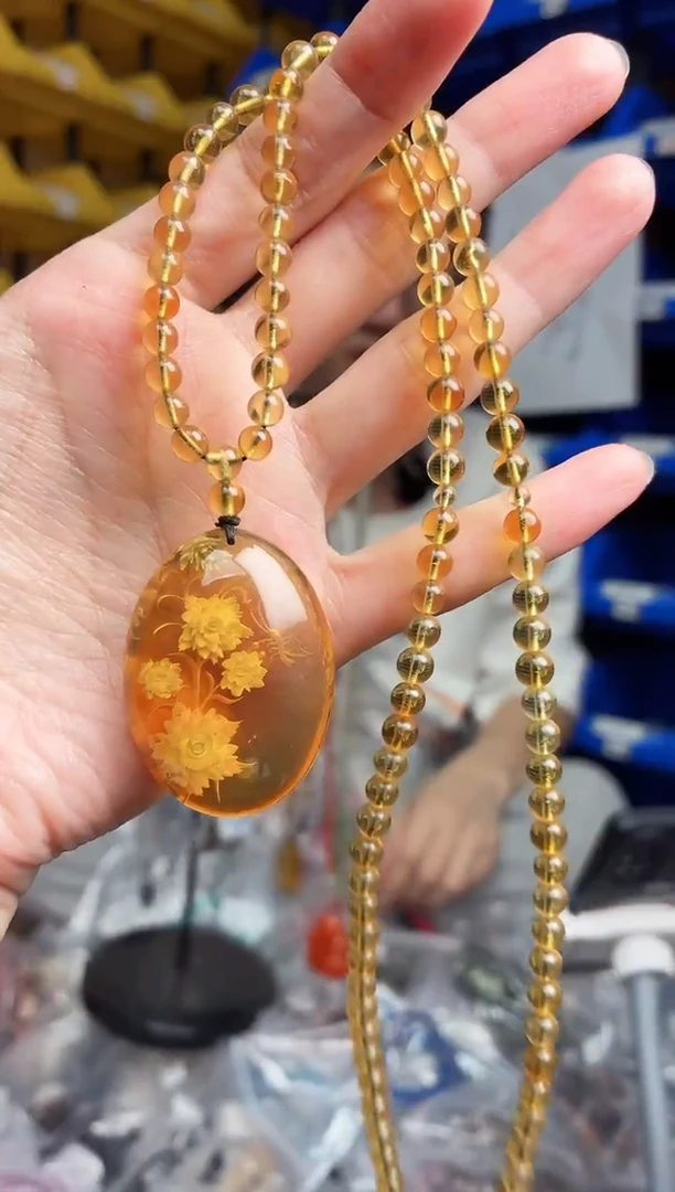 琥珀颈饰未镶嵌932