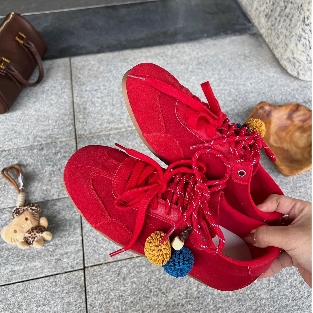 太韩了~系带阿甘鞋女2025新款百搭休闲德训运动鞋子110-2138/A6