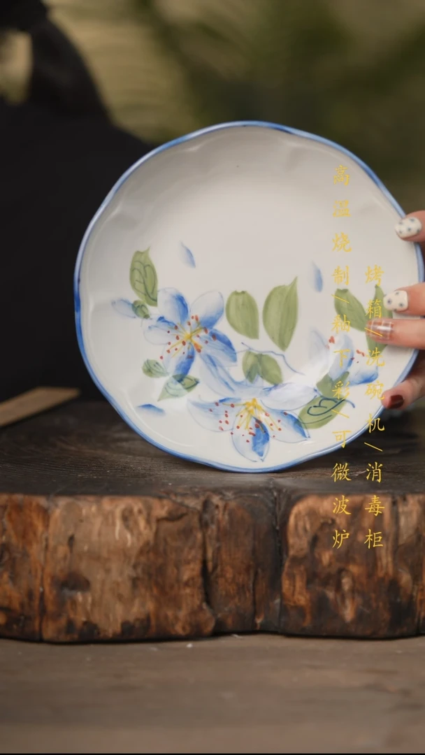 瓷片景德镇高温釉下彩可微波烤箱洗碗机