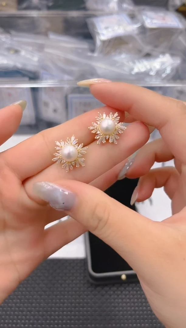 未镶嵌淡水珍珠耳饰ed1247